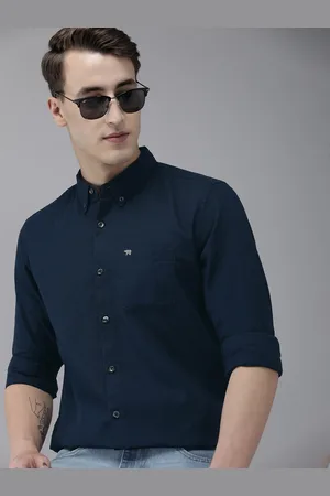 The Bear House Men Navy Blue Slim Fit Casual Shirt