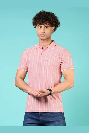 V-Mart Men Striped Polo Collar Pockets T-shirt