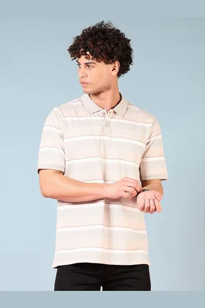 V-Mart Men Striped Polo Collar Pockets T-shirt