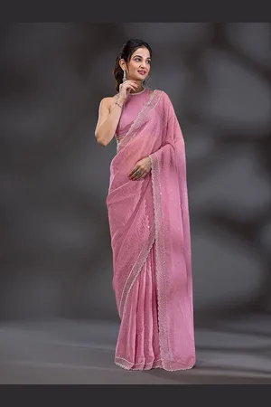Trendmalls Embellished Beads and Stones Saree