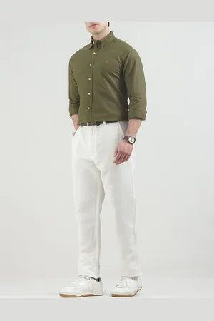 Ralph Lauren Men Slim Fit Button-Down Collar Solid Cotton Casual Shirt