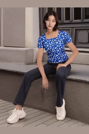DressBerry Floral Printed Puff Sleeve Top