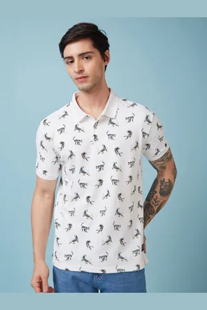 Status Quo Men Conversational Printed Polo Collar Regular Fit T-shirt