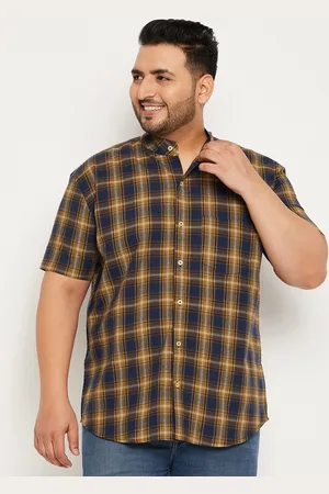Bigbanana Plus Size Checked Classic Cotton Casual Shirt