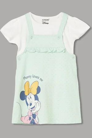 Lifestyle Girls Printed Cotton Dress With T-Shirt