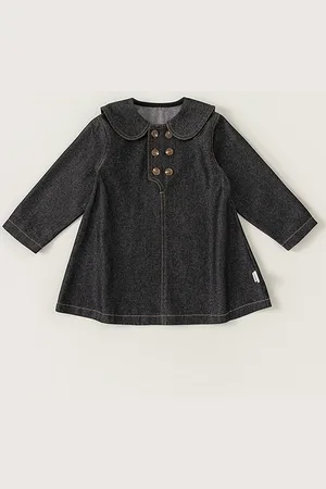 LULU & SKY Girls Long Sleeve Peter Pan Collared A-Line Knee Length Dress