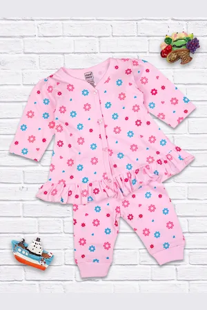 MeeMee Girls Pink Printed Clothing Set