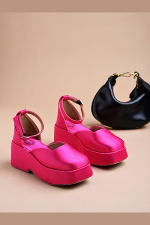 Shoetopia Girls Square Toe Platform Heel Pumps