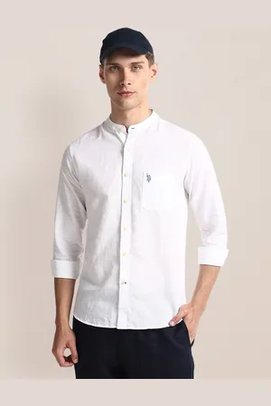 U.S. Polo Assn. Mandarin Collar Long Sleeves Casual Shirt