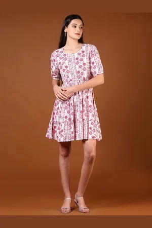 V-Mart Ethnic Printed Round Neck Ethnic Dress