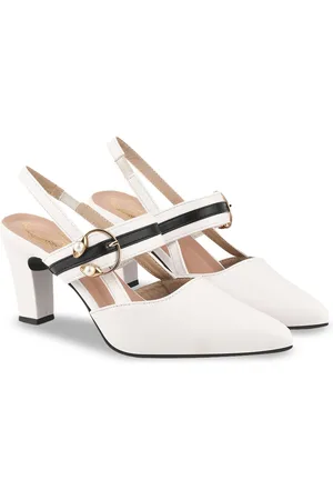 Shoetopia Women Pointed Toe Block Heel Pumps with Buckles