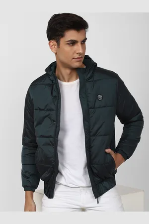 V Dot Men Solid Puffer Jacket