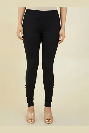 Soch Women Black Slim Fit High-Rise Pleated Chinos Trousers
