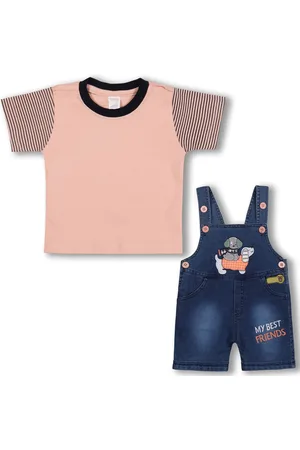 Wish Karo Boys Applique Dungaree With T-Shirt