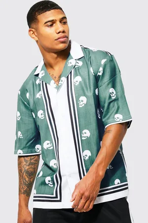 Boohoo Skull Print Casual Shirt
