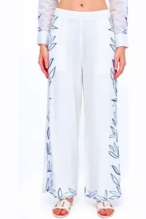COVER STORY Women Leaf Printed Wide Leg Trouser