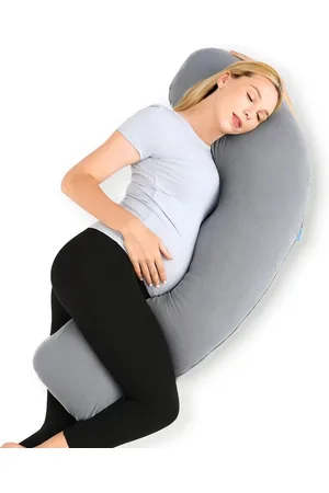 Pum Pum Grey Fibre Filled Faux Velvet Ultra Soft Maternity Pillow