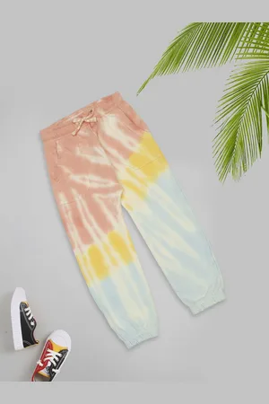 MeeMee Girls Printed Pure Cotton Joggers