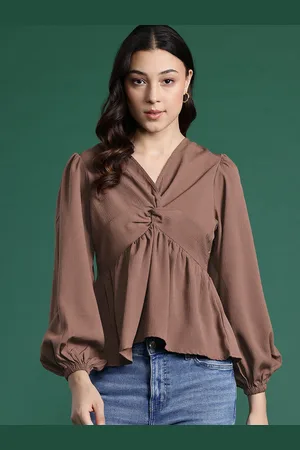 DressBerry Puff Sleeve Twisted Empire Top