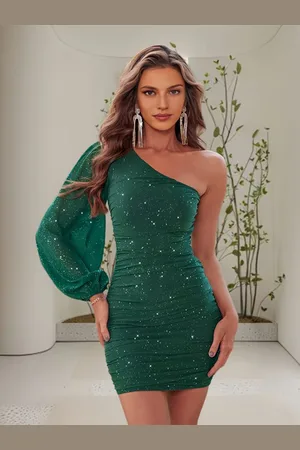 JC Mode Embellished Puff Sleeve Bodycon Dress