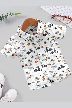BAESD Boys Classic Conversational Printed Casual Shirt
