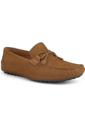 ROSSO BRUNELLO Men Textured Leather Driving Shoes