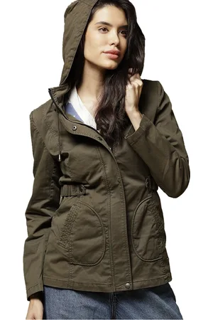 Gipsy Women Olive Green Longline Padded Jacket
