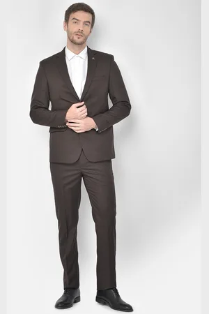 Canary London Men Brown Solid Slim-Fit 2 Piece Formal Suit