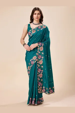 Tasarika Ethnic Motifs Embroidered Pure Silk Saree