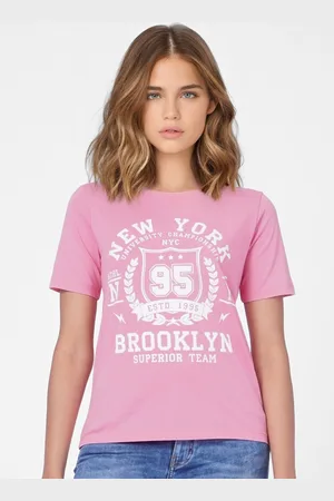 ONLY Women Pink Printed T-shirt