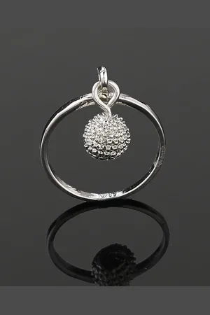 ESTELE Rhodium-Plated Drop-Detailed Slip-On Finger Ring