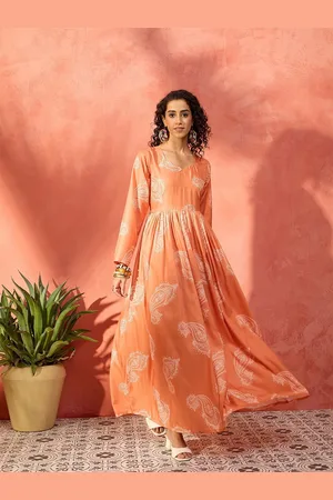 InWeave Women Printed Sweetheart Neck Fit and Flare Maxi Dress