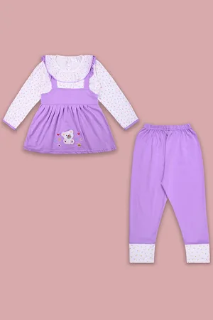 Wish Karo Girls Printed Round Neck Top With Trouser