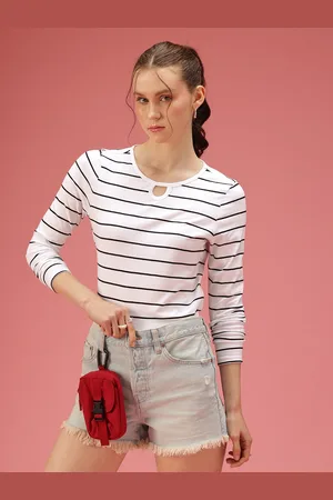 DressBerry Monochrome Striped Pure Cotton Top