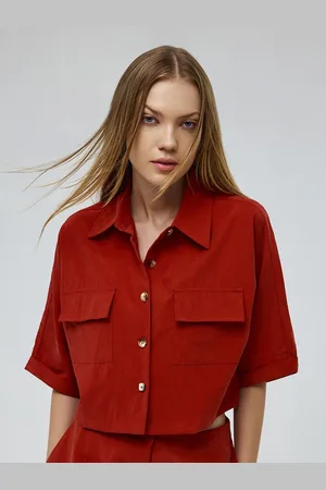 COVER STORY Women Spread Collar Solid Casual Shirt