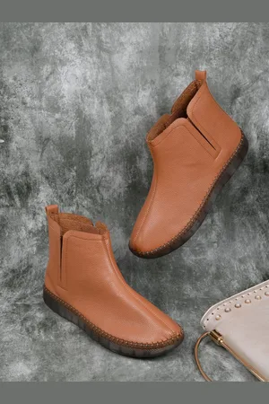 Jove Women Textured Platform Heeled Chelsea Boots