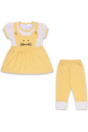 Wish Karo Girls Printed Round Neck Top with Trouser