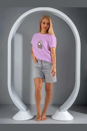 Moda Rapido Women Printed Extended Sleeves Applique T-shirt
