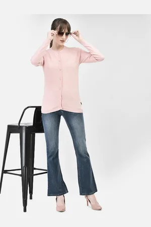 Crimsoune Club Women Bootcut Fit Heavy Fade Clean Look Stretchable Jeans