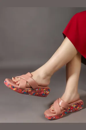 LAVIE Colourblocked PU Platform Sandals