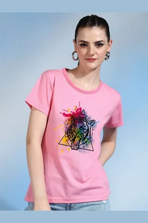 Moda Rapido Women Printed Bio Finish Applique T-shirt