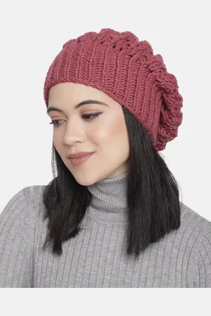 Magic Needles Women Pink Handknitted Beanie