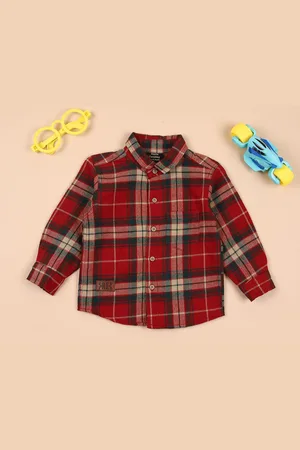 V-Mart Boys Opaque Checked Casual Shirt