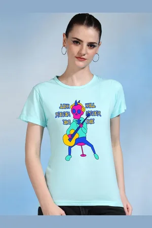 Moda Rapido Women Printed Bio Finish Applique T-shirt