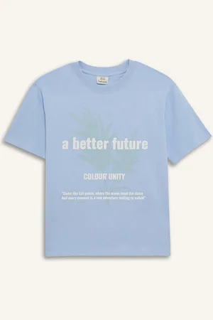 DeFacto Boys Typography Printed T-shirt