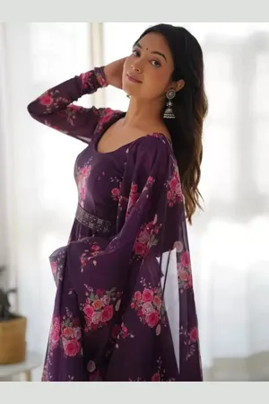Femvy Floral Printed Kurta With Dupatta