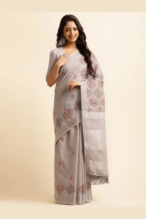 DIVASTRI Ethnic Motifs Woven Design Zari Silk Cotton Saree