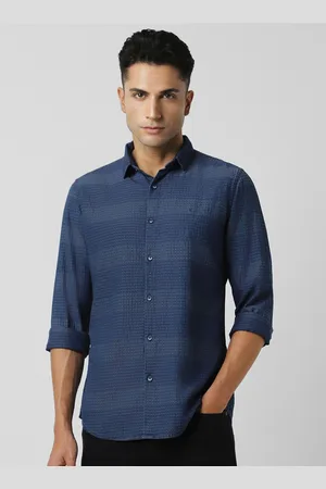 Van Heusen Slim Fit Checked Opaque Cotton Casual Shirt