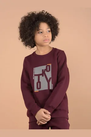 Crimsoune Club Boys Printed Round Neck Long Sleeves Pullover Sweatshirt