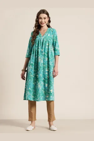 HERE&NOW Abstract Printed Empire Pure Cotton Kurta